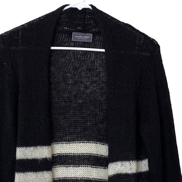 Wooden Ships Open Front Striped Lightweight Cardigan, Size S/M - Picture 5 of 8
